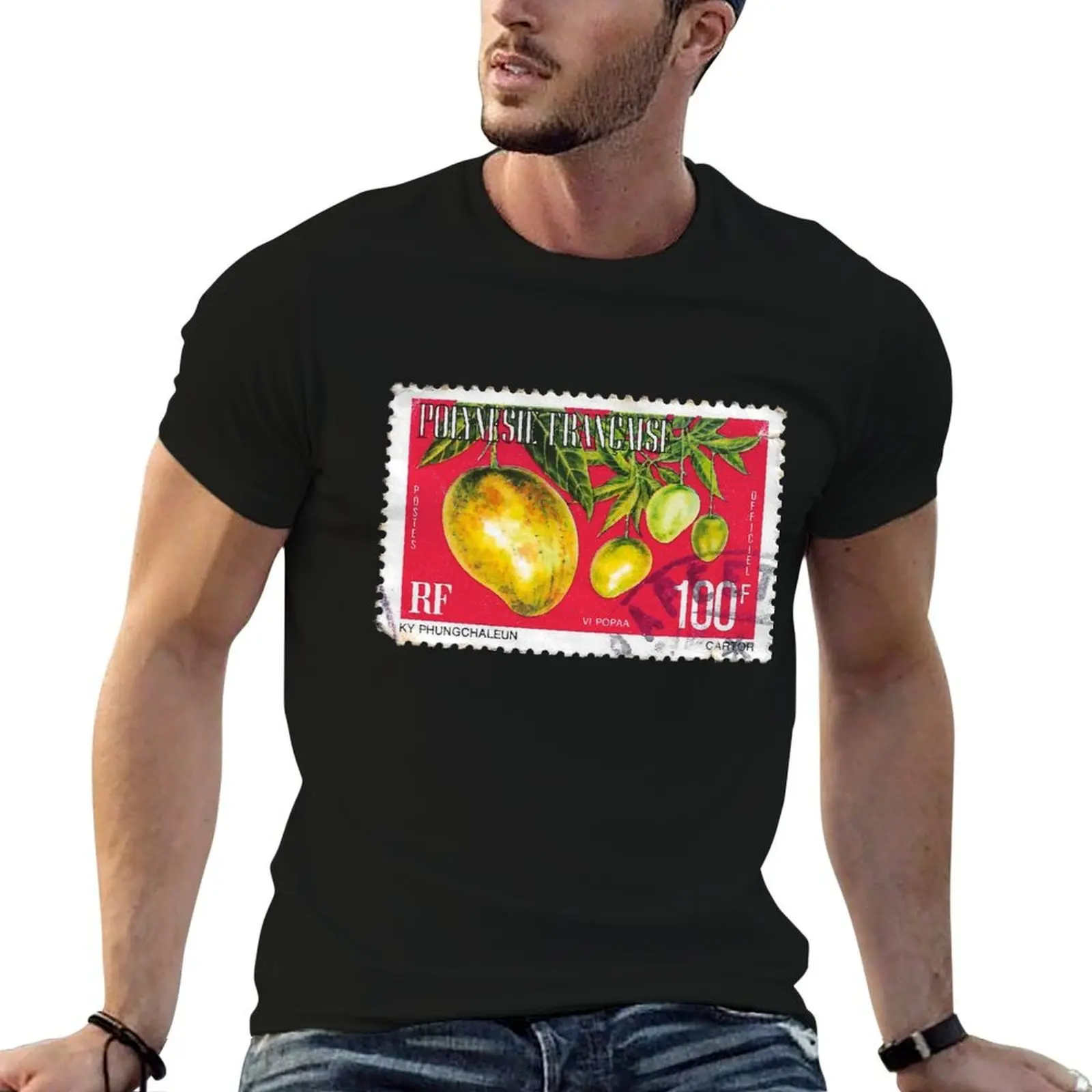 

Vintage French Polynesia Stamp T-Shirt t shirt custom print man t shirt summer T-Shirt