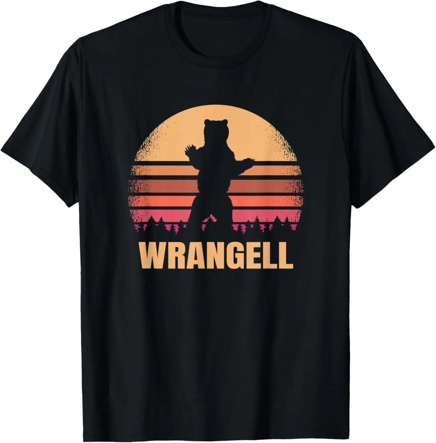 

Wrangell Alaska Vintage Bear AK Retro Distressed 80s Sunset T-Shirt