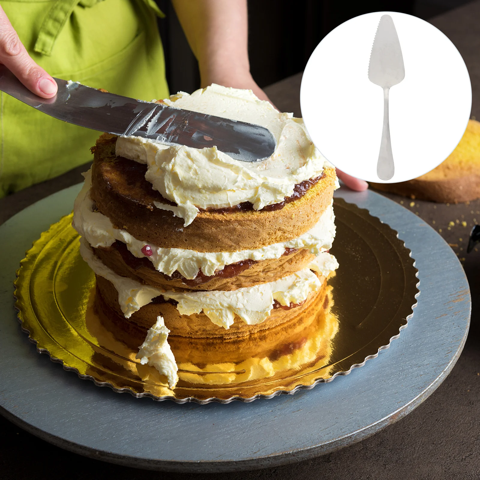 

Stainless Steel Server Set Silver Non-Slip Thickened Handle Comfortable Grip Wedding Party Birthday Supplies Cake Shovel Pizza