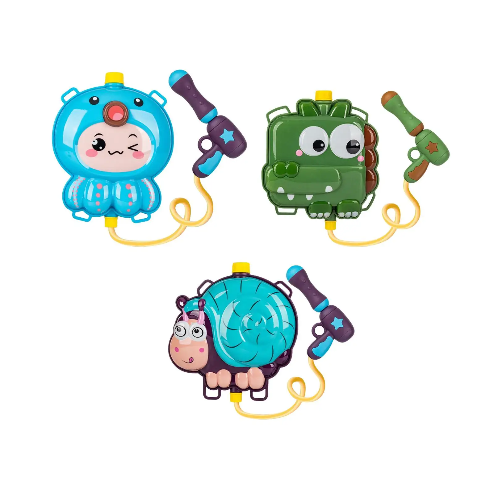 Blasters de água Soaker Summer Water Toys, Cartoon Pullout, portátil ao ar livre