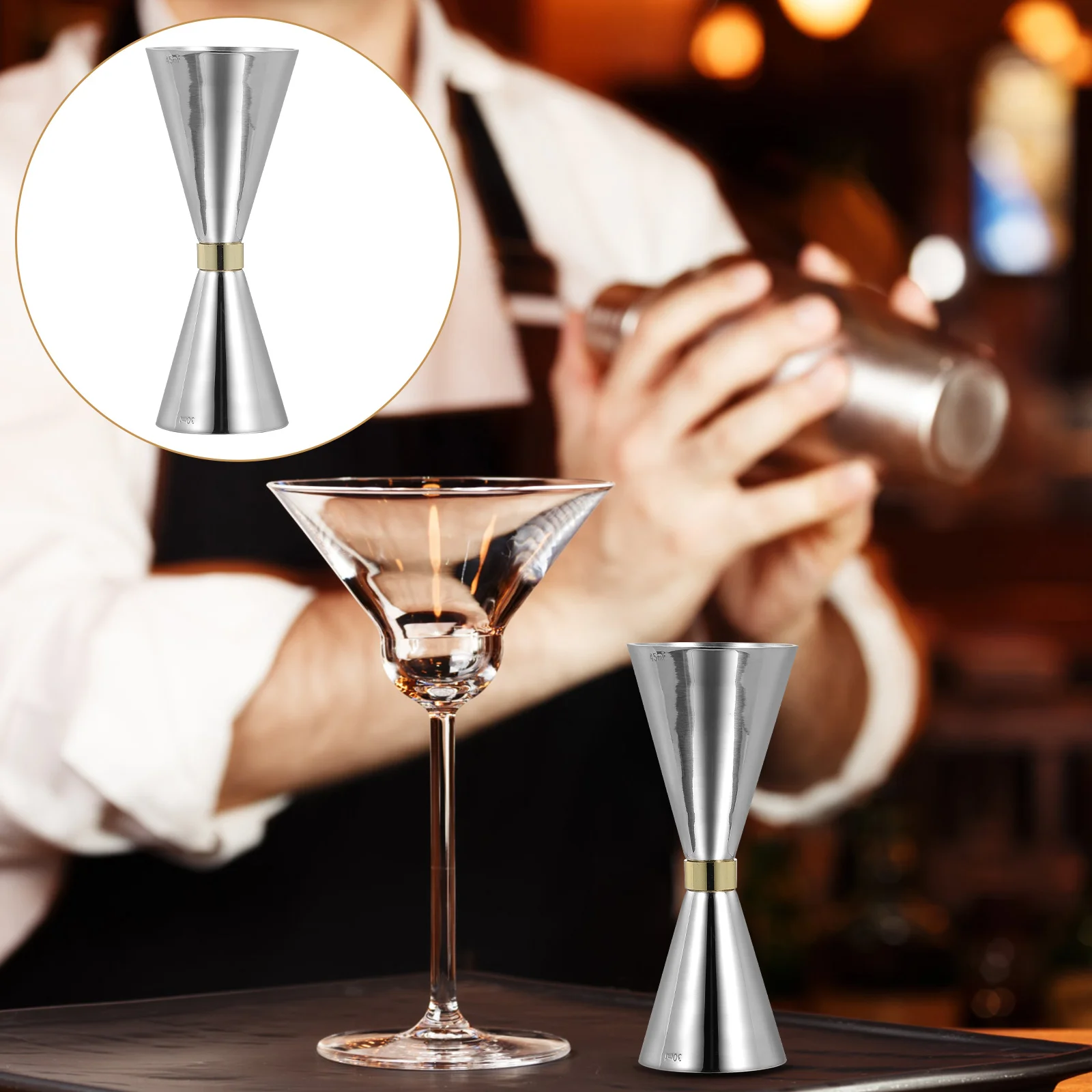 

Measurer Measuring Jigger Cocktail Double Head Cup with Measurements Bartender