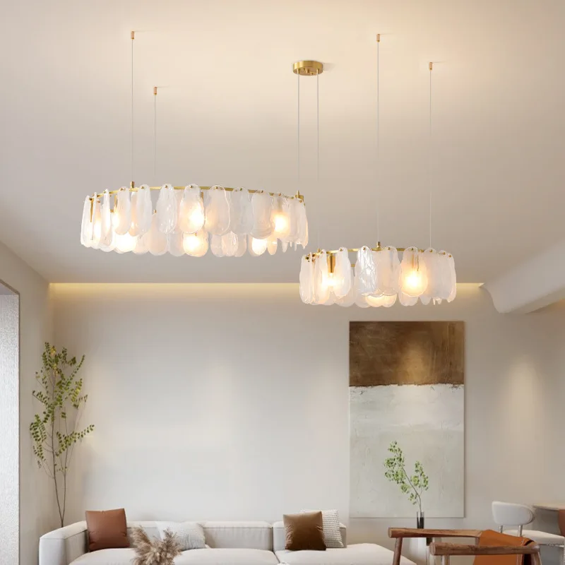 

Creative Cloud Light New Glass Bedroom Pendant Light Nordic Simple Living Room Restaurant Copper Pendant Light Room