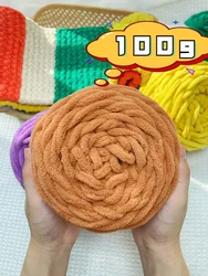 100g Chenille Knitting Yarn Ice Strip Thread Coarse Wool Yarn Crocheting Soft and Comfortable Knitting Crochet Yarn for Sweaters