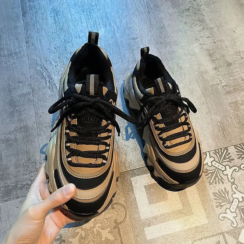 

Women's Thick Sole Chunky Sneakers 2025 Ins Minimalist Thick Heel Casual Footwear