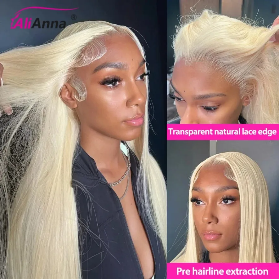 613 Blonde Lace Front Wig Human Hair 13x4 Transparent HD Colored Human Hair Wigs Brazilian Straight Human Hair Lace Frontal Wig