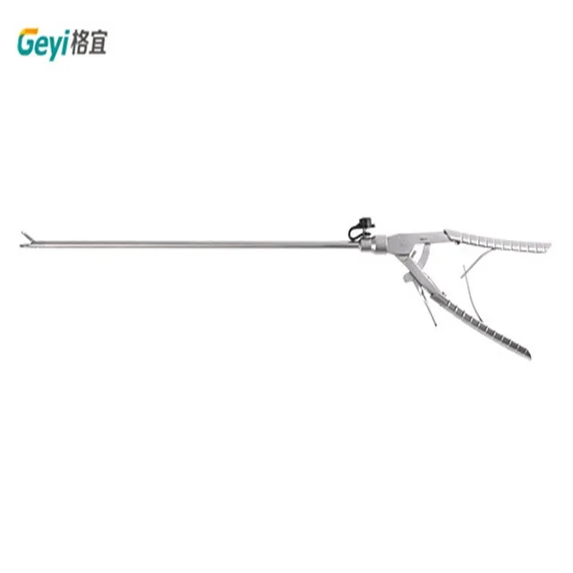 Laparoscopic Gun-shaped Needle Holder Forceps Reusable Self-righting Needle Clamp