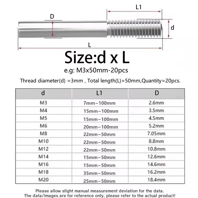 304 Stainless Steel Single End Thread Rod M3 M4 M5 M6 Headless Bolts Screw Tooth Stick Single Head Threaded Bar