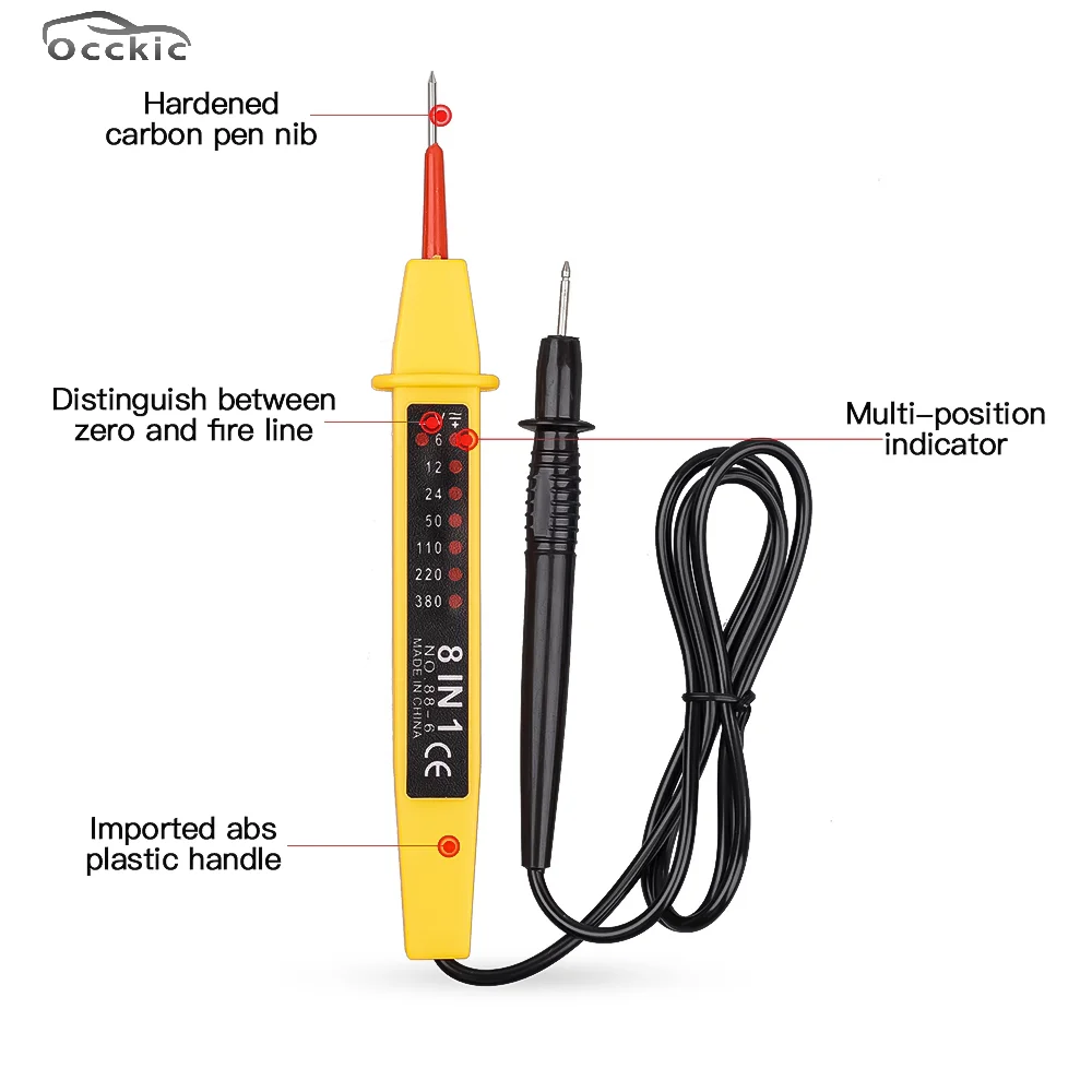 Voltage Tester Pen Automotive Led Circuit Tester Electric Tester 8 In 1 6-380v Screwdriver Probe Voltage Detector AC/DC Tool