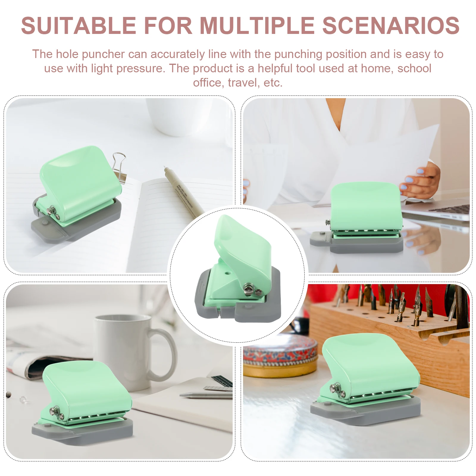 

Versatile 6-Hole Puncher Manual Adjustable Hole Maker For Art and Office Supplies