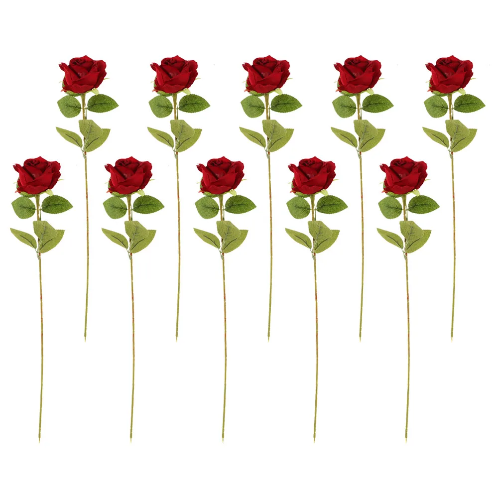 

10 Pcs Realistic Artificial Roses Lifelike Fake Flower Decorations Valentine Centerpiece Table Decor Long Lasting