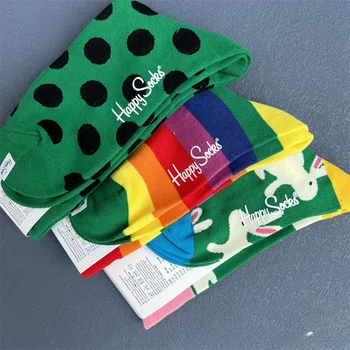 Happy Socks Dames Heren Klassieke Crew Sok Katoen Fun Novelty Sok Lange sokken