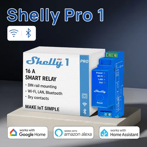 Shelly Pro 1 Smart Home 1 canal 16A módulo WiFi de contacto seco aparato de iluminación profesional automatización vida inteligente comercial
