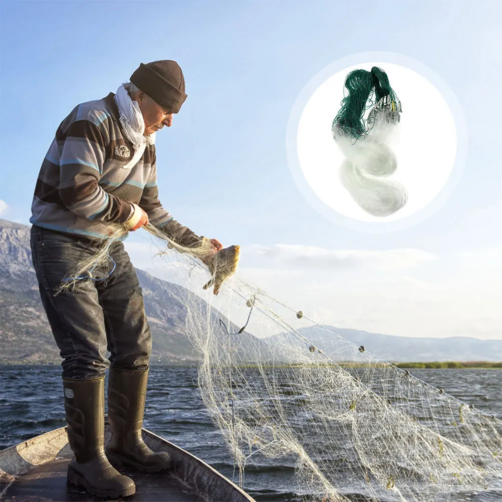 

Single Layer Gill Net 2M X 10M Mesh Size for Freshwater Saltwater Fishing Lightweight Portable Fishing Trap Catching Netting