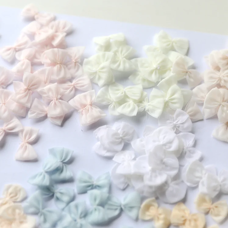 40 قطعة من أقواس الشريط الوردي اللطيفة مقاس صغير مزين بزهرة القوس DIY حقيبة شعر يدوية مواد تزيين الدمية #2