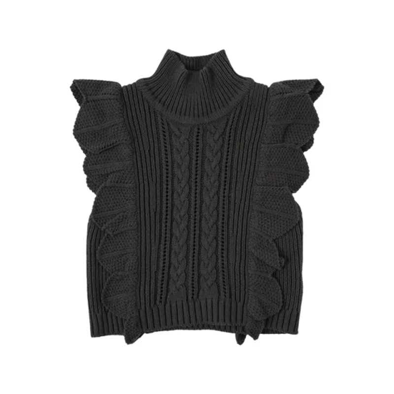 Presale الكورية الأطفال زي عالية الرقبة تريكو سترة للفتيات 2025 جديد الخريف الشتاء عيد الميلاد أبلى سترة البلوزات