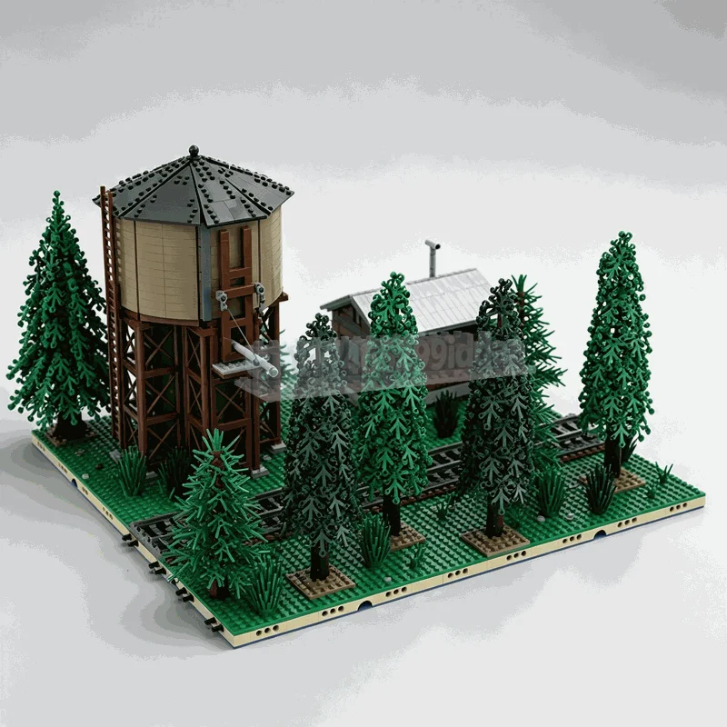 3873PCS Water Tower MOC Landscape Architecture Building Blocks DIY Creative Forest Scene Model Educational Toy Collection Gift