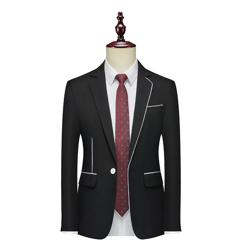 

Spring and Autumn Men's Suit Jacket Slim Fit Business Korean Version Trendy Casual Handsome Men's Top Single Suit