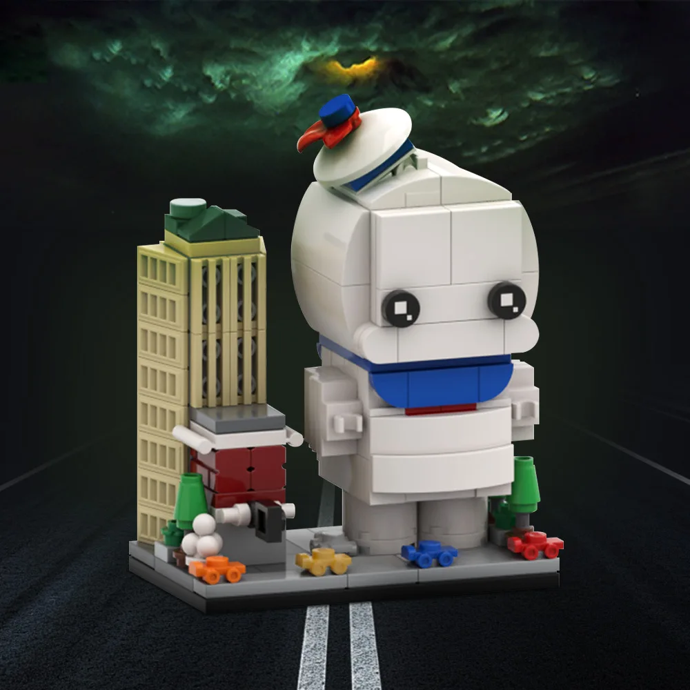 MOC films Puft guimauve plus mince fantômes blancs figurines d'action briques minérales Brickheadzs figurine blocs de construction enfant jouet