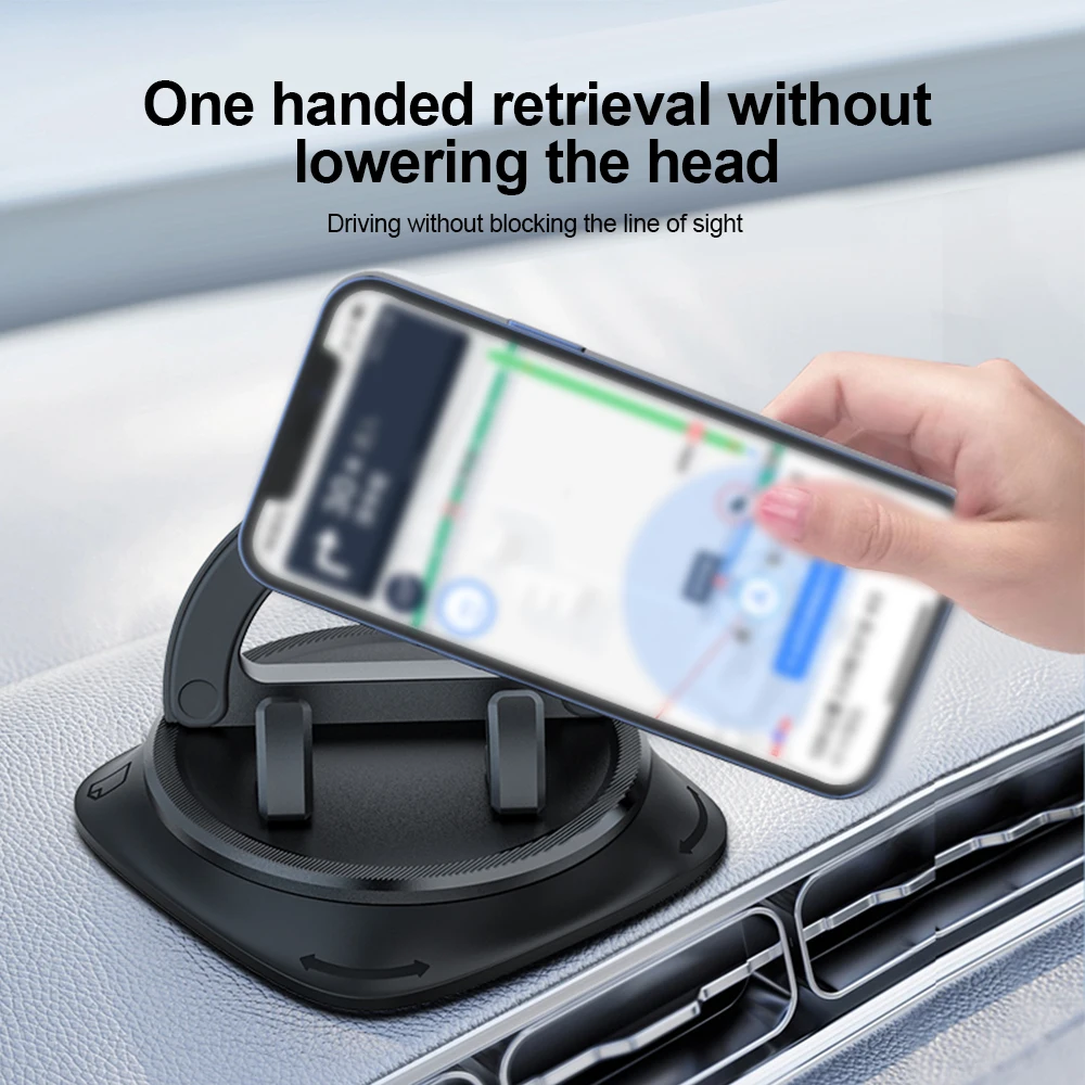 Car Phone Holder Dashboard Sticking Universal 360 Degree Rotate Stand Bracket for iPhone Samsung Xiaomi Huawei Car Accessories