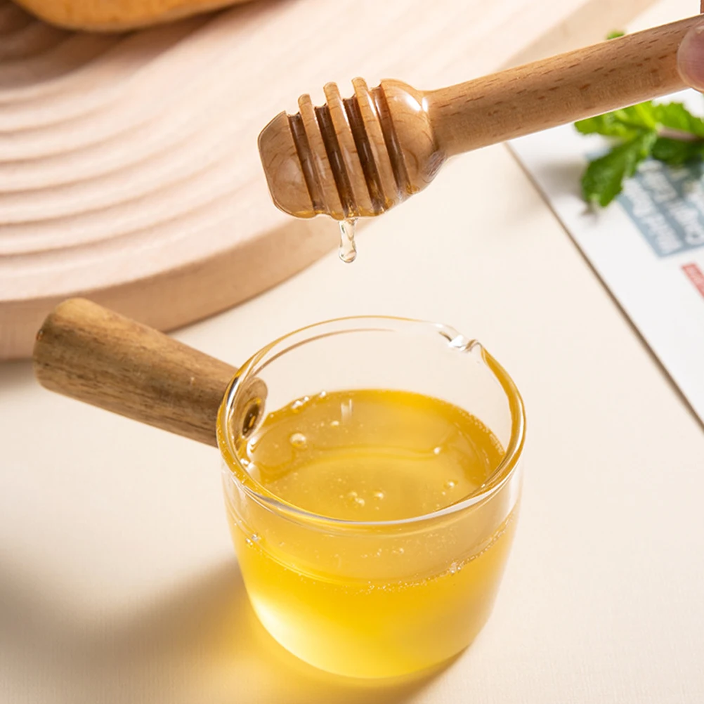 

2pcs Beechwood Honey Sticks Bars Wooden Mixers Long Handle Dippers For Syrup Jam Cocktail Kitchen Supplies Stirring