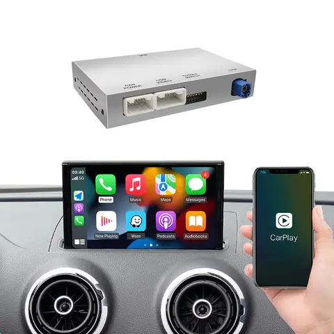 AUTOABC Interfaccia Wireless CarPlay Android Auto per Audi A3 A4 A5 Q2 Q7 Q5L Cassetta 8V con MIB AirPlay Mirror Link Multimedia