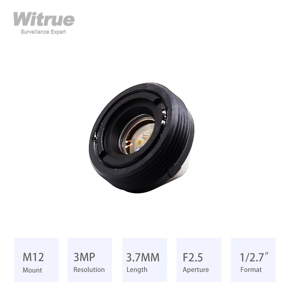 Witrue HD 3MP Pinhole CCTV Lens 3.7MM M12 Mount Aperture F2.5 Format 1/2.7