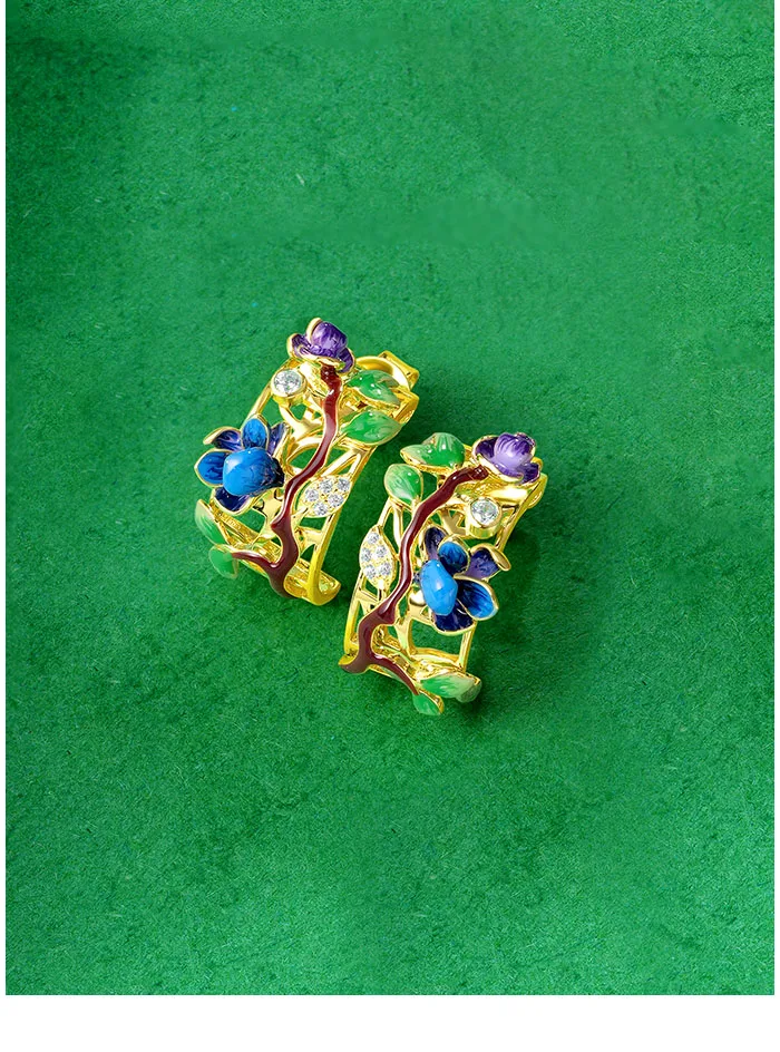 SANTUZZA 925 Sterling Silber Ohrringe für Damen, Funkelnder Gelber Spinell, Bunte Edelsteine, Zarter Hochzeits- und Jubiläumsschmuck – Detail 1