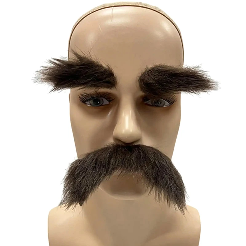 Eyebrows Kits Cosplay Props Decoration Fake Mustache Set Facial Hair For Club Activities Masquerade Costume Party Halloween Male image 2