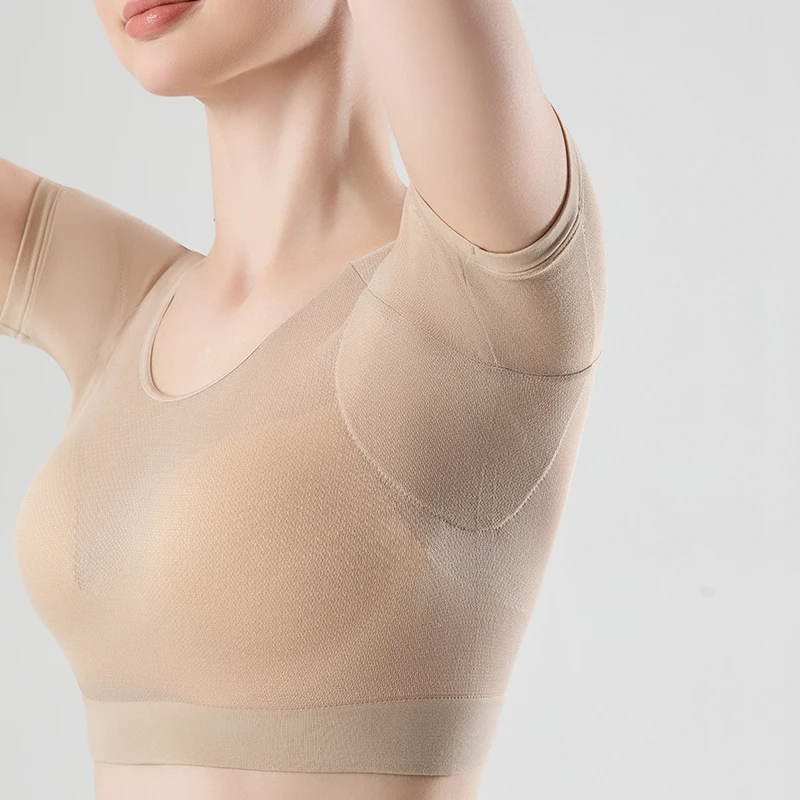 

Breathable Sweat Absorbing Clothes Ultra-thin Mesh Quick-drying Chest Wrap Vest Sweat Proof Underarm Sweat Pads T-shirt Women