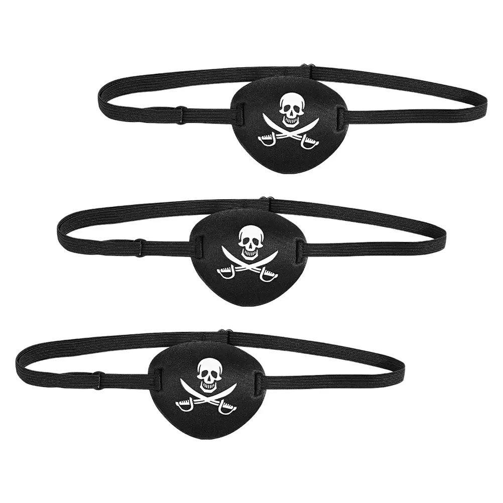 

3pcs Pirate Style Eye Patch Soft EVA Elastic Eye Cure Halloween Masquerade Cosplay Props Breathable Lightweight Selfie
