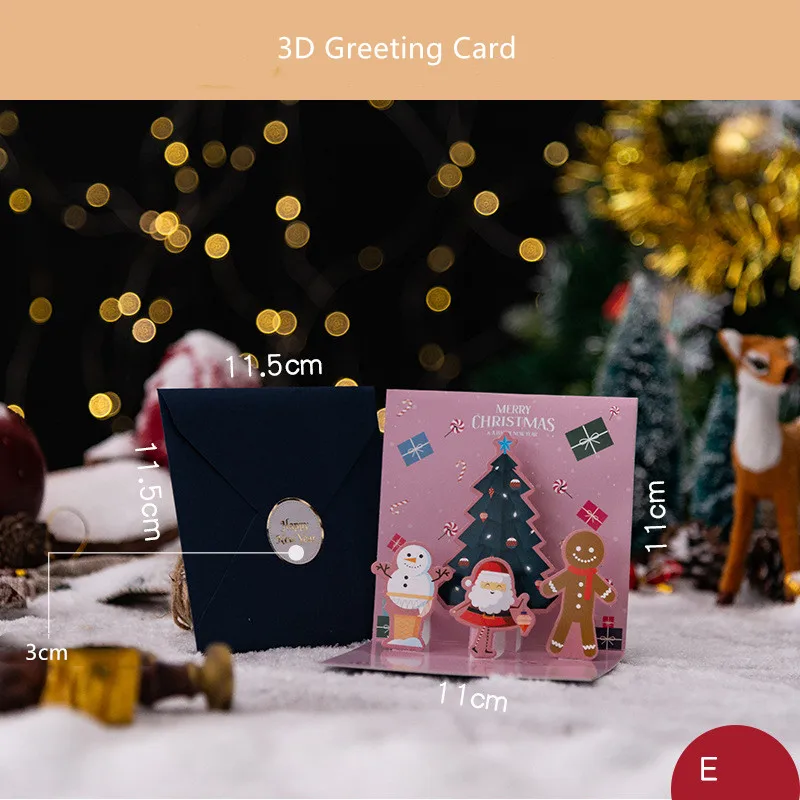 Cartes de vministériels x pop up 3D avec enveloppe, papier, bénédiction manuscrite, cartes de Noël, Thanksgiving, cadeaux de nouvel an, déco, lot de 6 pièces