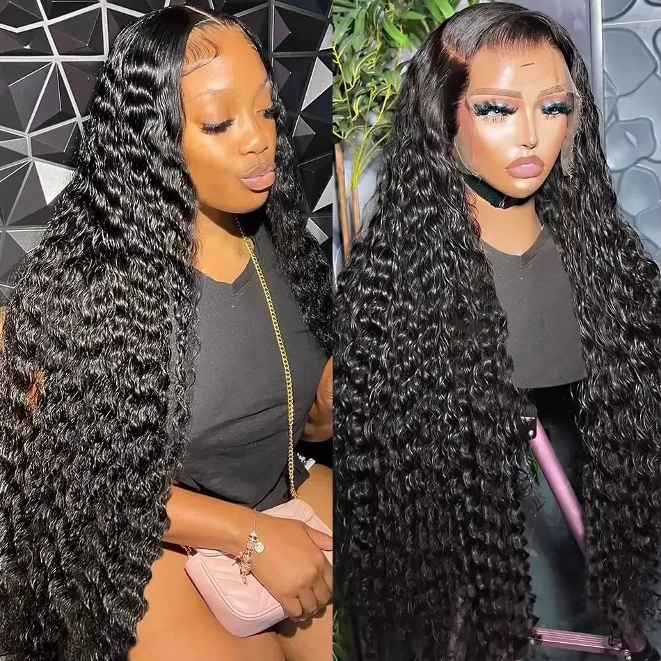 40 Inch 13x6 Hd Deep Wave Lace Frontal Wig 250 Density Kinky Curly Wigs Human Hair Loose Wave 360 Full Lace Front Wig Human Hair image 2
