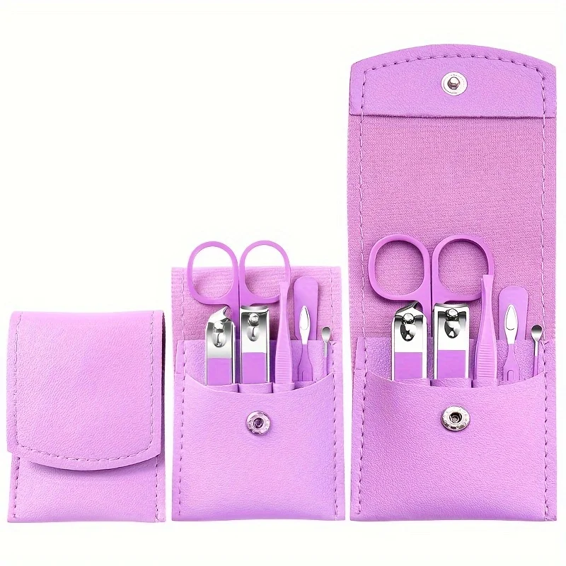 7pcs Nail Clipper Set Stainless Steel Nail Clippers Ear Pick Toe Nail Clippers Manicure Tools, Removal Tool Men Nail Set Tool