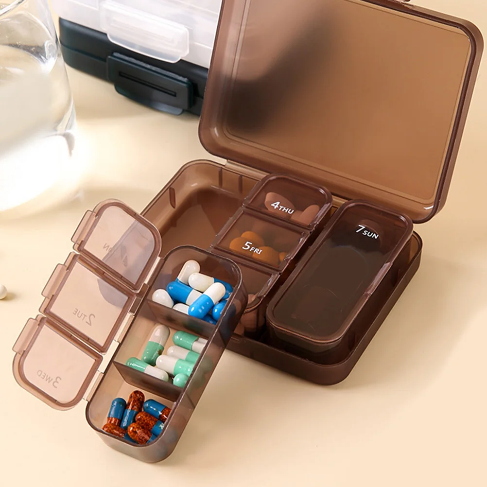 

Portable 7 Daily ganizer ganizer Daily Medicine Box Travel Pill ganizer Travel Pill Box Case Storage Container