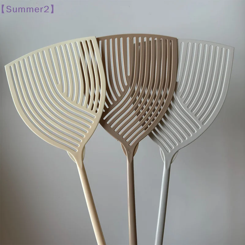 Thickened Plastic Striped Fly Swatters With Flexible Long Handle Non-Toxic Pest Control Tools For Efficient Fly Mosquito Bug{S}