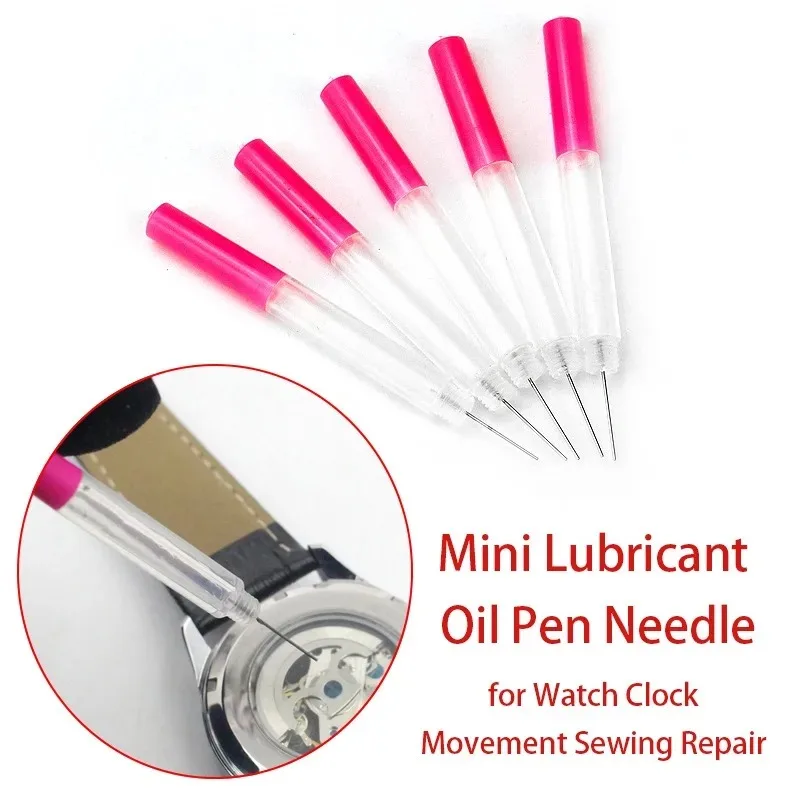 Watch Oil Cup Oil Pen Pins Lubricant Oiler Pen Tip Mini Lubricant Oil Pen Needle for Watch Clock Movement Sewing Repair Tool Kit