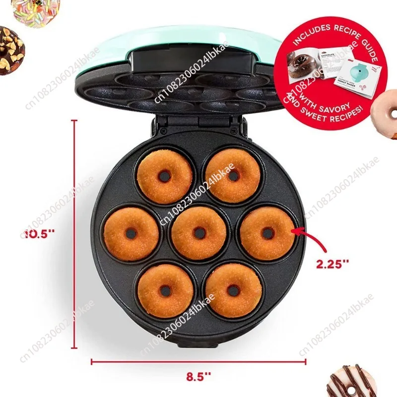 Seven Hole US Standard Mini Donut Round Cake Machine, Non-Stick Coated Cake Machine Breakfast Machine Donut Maker