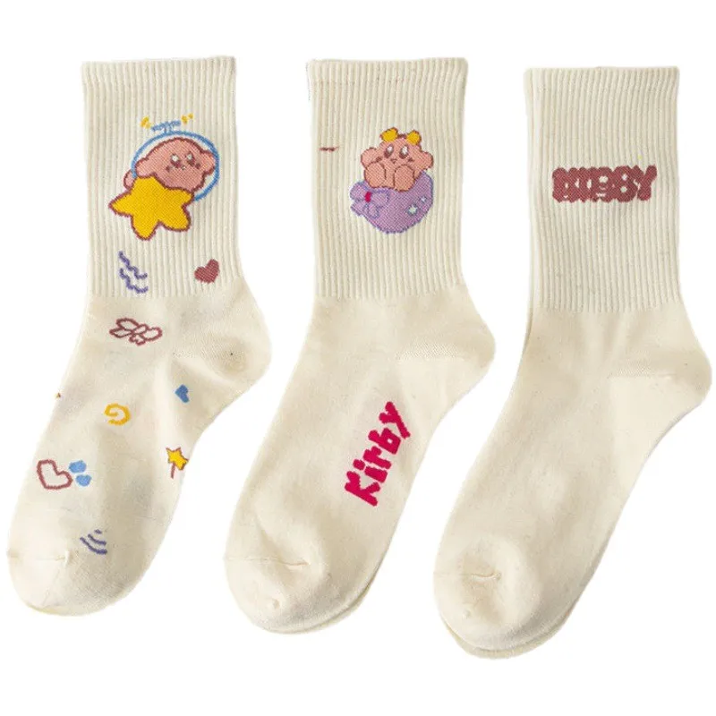 

Kirby New Anime Cute Soft Cotton Mid Tube Socks Summer Mid Tube Sports Pink Series Cartoon Not Falling Off with Student Socks