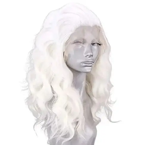 สีขาว HD วิกผมลูกไม้ด้านหน้าด้านหน้า 13x4 วิกผม 30 นิ้วสั้น Body Wave วิกผมความหนาแน่น 250 โปร่งใสลูกไม้บราซิลผมวิกผมสังเคราะห์