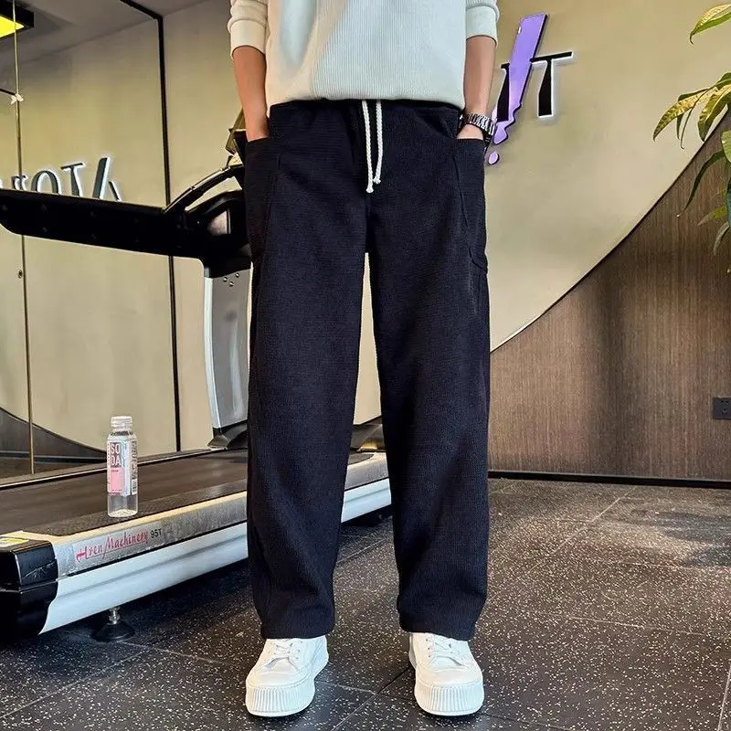 

Plain Male Sports Pants Baggy Straight Black Korean New in Autumn Winter Trousers Y2k Essential Retro Deals Men's Sweatpants