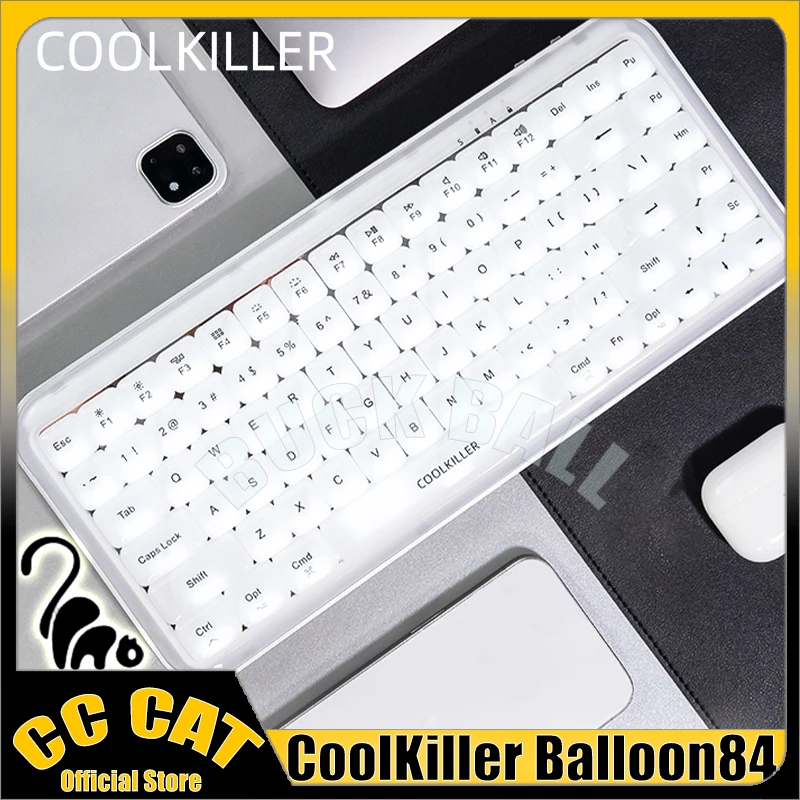 

Coolkiller Balloon84 Mechanical Keyboard Low Profile Wireless 3 Mode Matte Transparent Rgb Hot Swap Office Keyboard For Ipad Mac