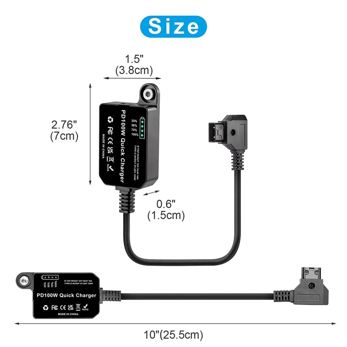 

Y69A New Dummy Battery D-TAP V-Port to PD 100W Bidirectional Charging and Discharging Module USB Power Adapter for Cameras