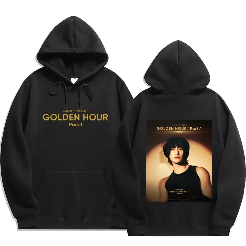 New Ateez GOLDEN HOUR part 1 Hoodies Men Fashion Long Sleeve Sweatshirts men Cool Casual Harajuku Streetwear Pullovers