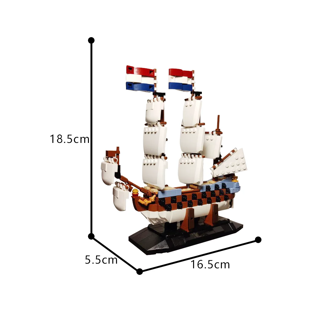 Gobricks MOC Model ship of the Zeven Provinciën Model Building Blocks Classic Dutch Ship DIY Assembly Bricks Toy for Kids Gift