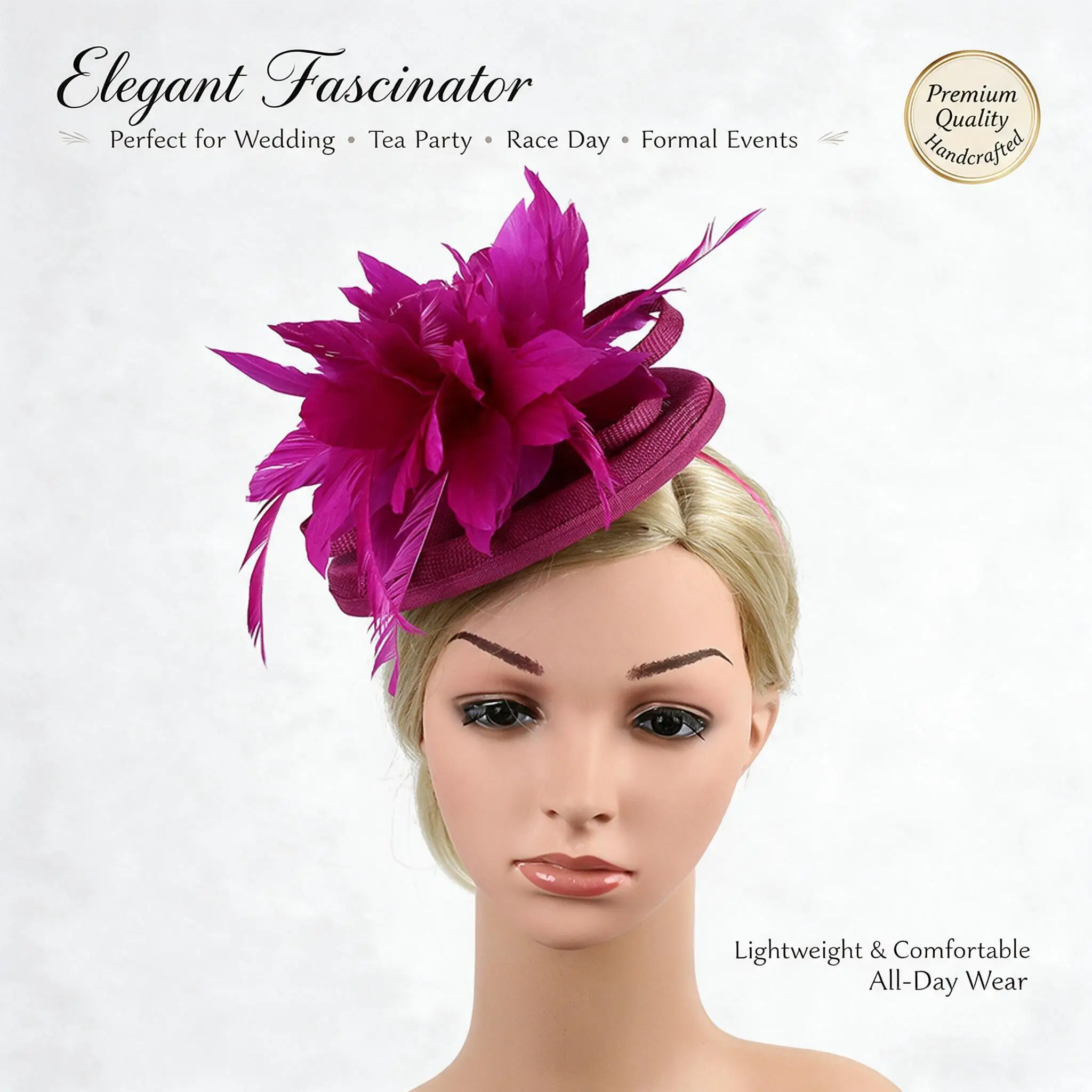 Vintage Elegant Mesh Fascinator Hat Feather Flower Bridal Wedding Headwear For Women Kids Prom Banquet Party Cocktail Stage Perf