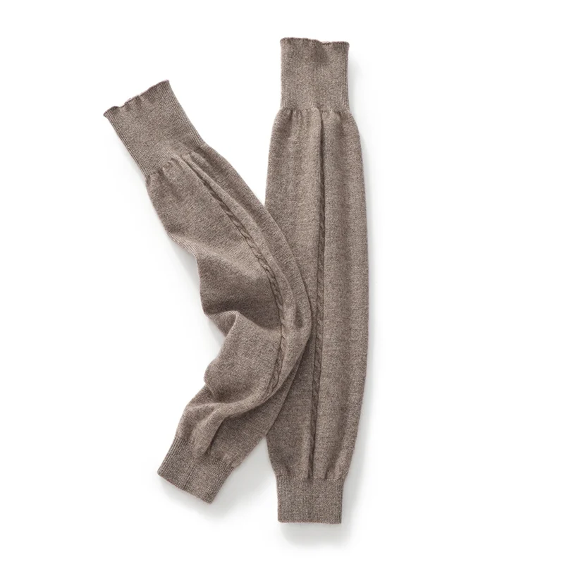 Protector de rodilla 100% cachemira para otoño e invierno, Protector de pierna extendido, rodillera tejida para mujer, calor de las piernas y protección contra el frío