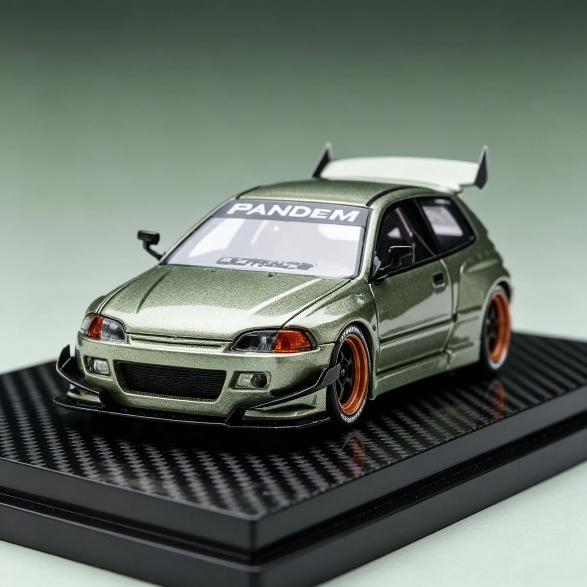 YM In Stock 1:64 PANDEM CIVIC EG4 K20 Millennium Jade Resin
