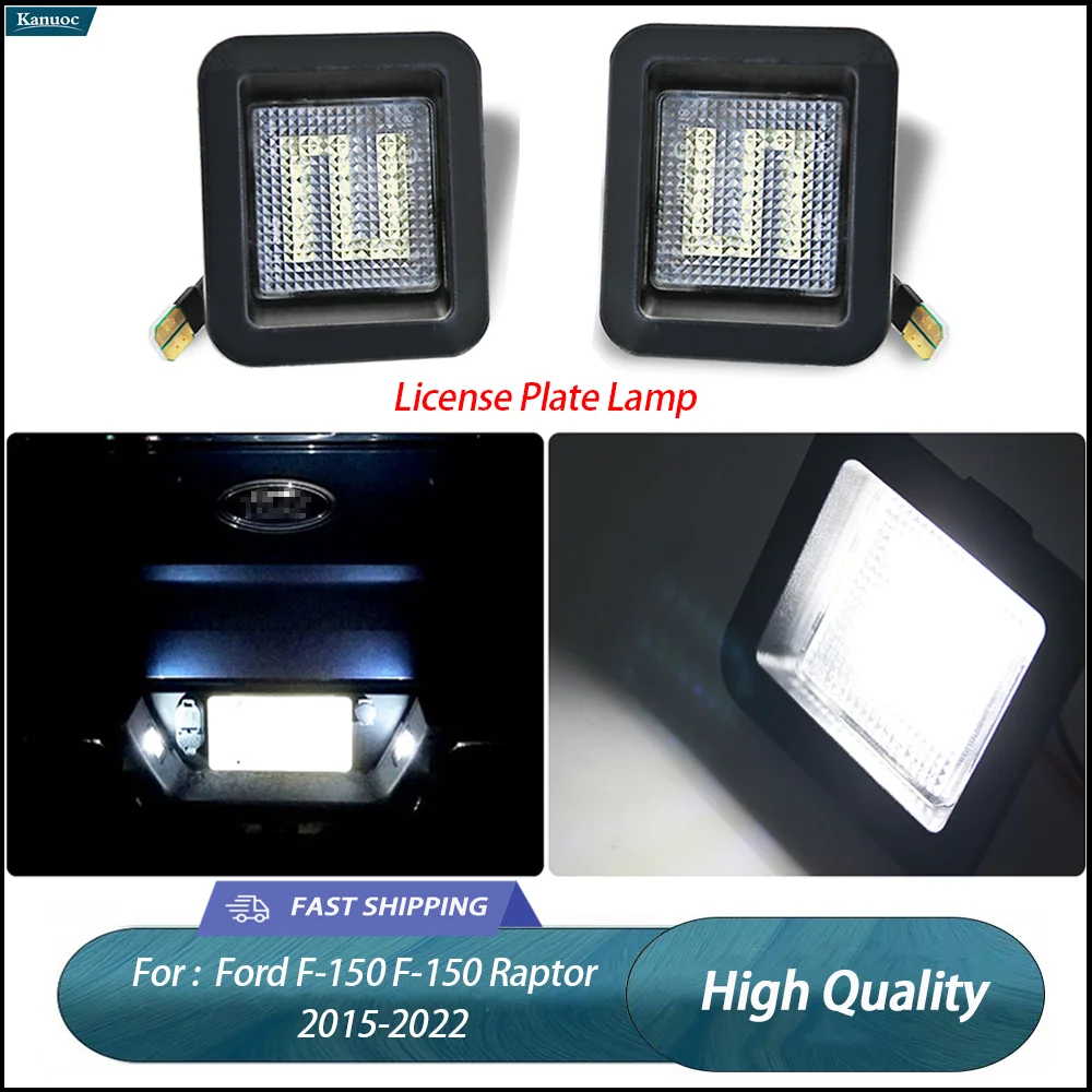 

2Pcs LED License Plate Lamp Kit For Ford F150 Raptor F150 2015-2022