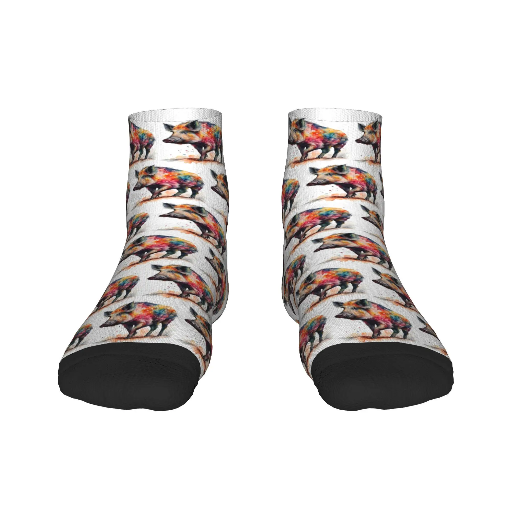 

Красочные акварельные носки со свиньей кабана в стиле Харадзюку, супер мягкие чулки, всесезонные носки, аксессуары для мужчин и женщин