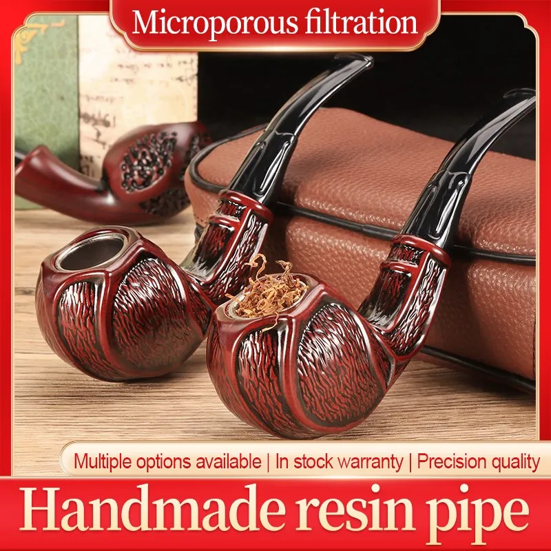 

Resin Carving Smoking Pipe with Removable and Washable Filter Classic Tobacco Pipe for Smoking Tool Accessories Gift